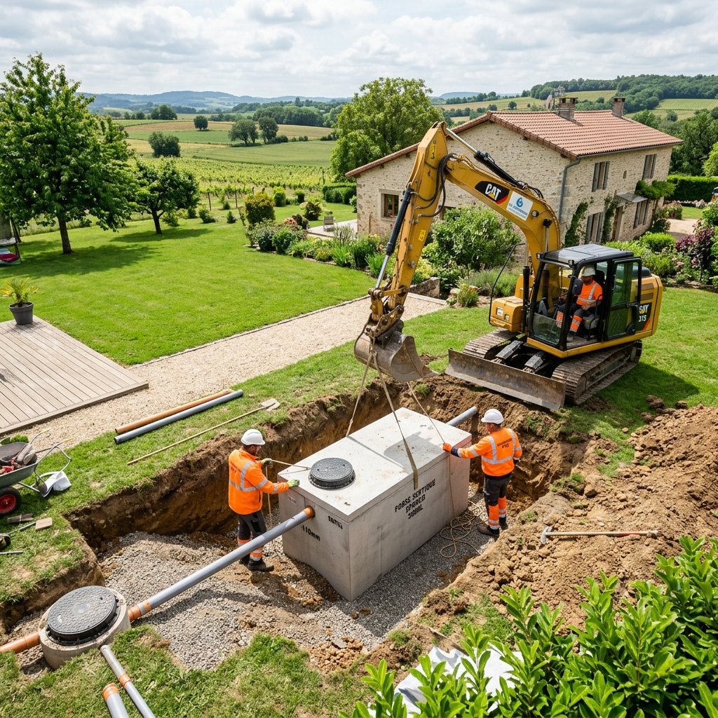 Installation fosse septique par des professionnels
